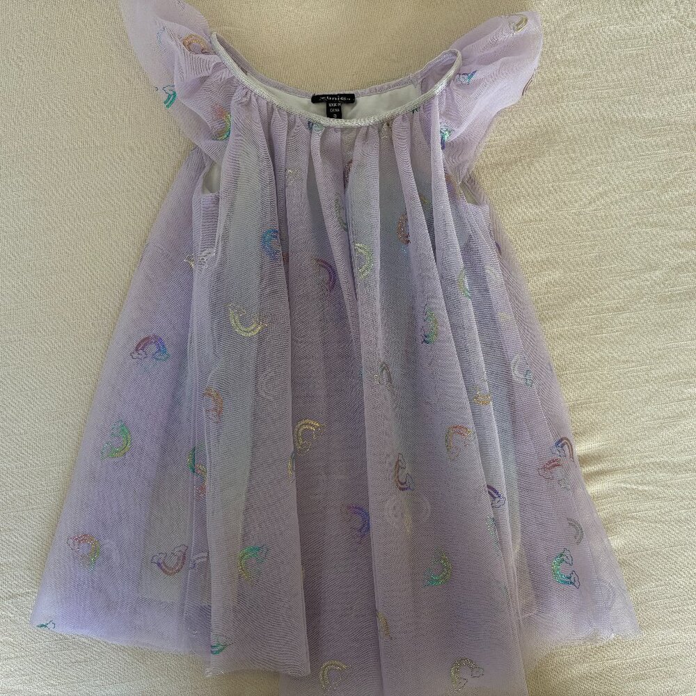 Zunie Girl's Iridescent Rainbow Mesh Dress - Size 3T